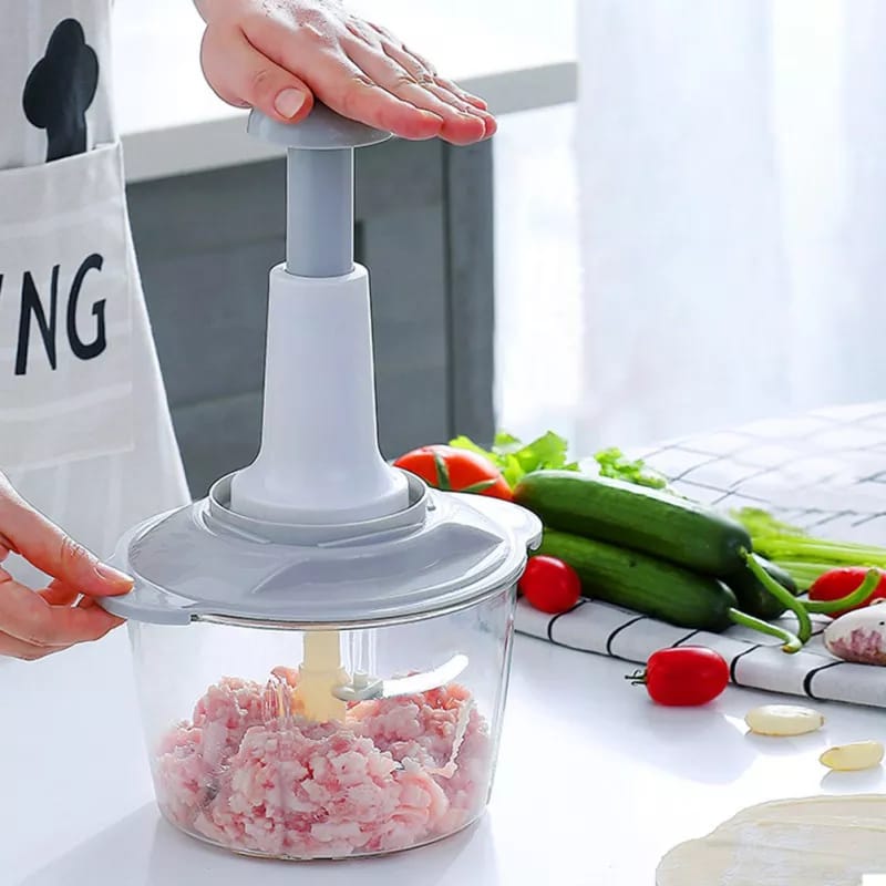Hand Press Food Chopper – Manual Vegetable & Fruit Cutter for Quick & Easy Chopping