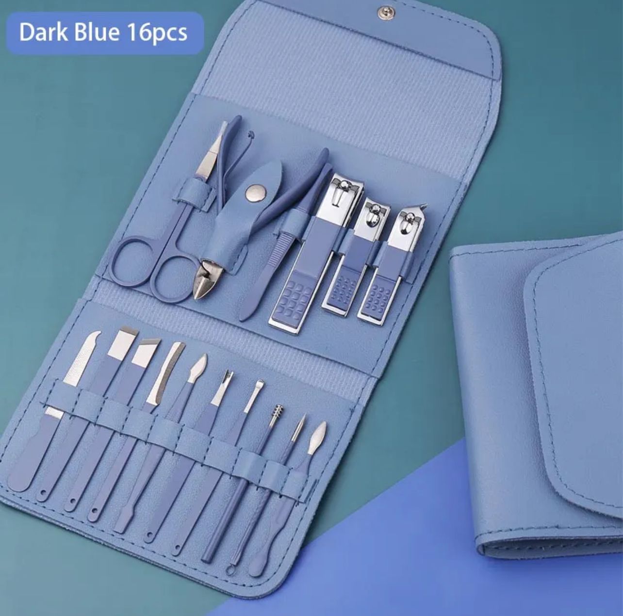 16-in-1 Manicure Pedicure Kit – Stainless Steel Grooming Set for Men & Women