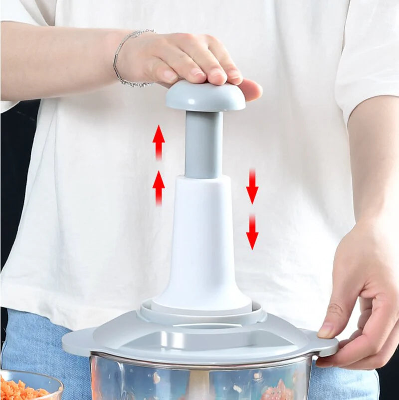 Hand Press Food Chopper – Manual Vegetable & Fruit Cutter for Quick & Easy Chopping